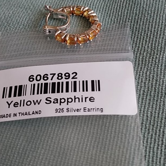 PREMIUM YELLOW SAPPHIRE INSIDE OUT HOOPS - Picture 7 of 7